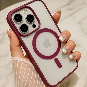 Apple iPhone Case - Maroon and White